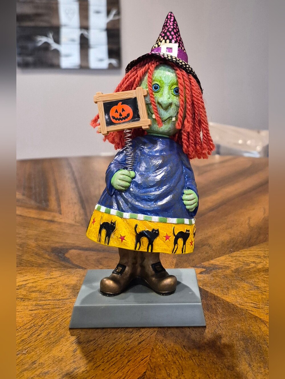 Happy Hauntings Witch Bobble Russ Berrie Halloween Decor